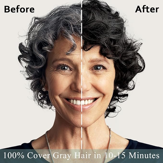 Fvquhvo Black Hair Dye Shampoo, Hair Color Shampoo for Gray Hair, Instant Black Hair Shampoo, Champu Para Canas, Shampoo Hair Dye for All Hair Types
