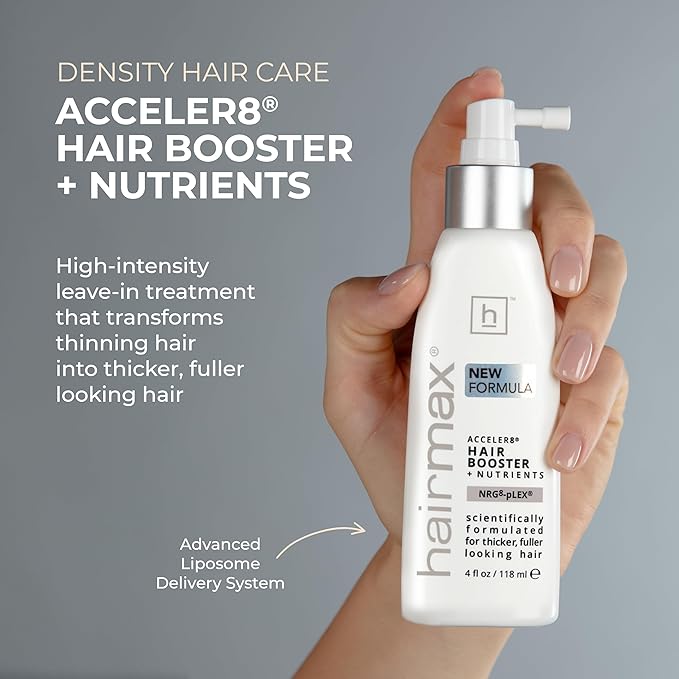 Hairmax Acceler8 Hair Booster + Nutrients - Topical Hair Regrowth Treatment - Thinning Hair Loss Solution - Advanced Scalp Care - Minimizes Hair Shedding - B Vitamins & Omega 6-4 fl oz