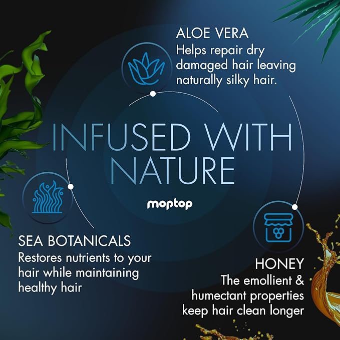 MopTop Salon Daily Conditioner – Color Safe Salon Quality Hair Moisturizer to Restore Dry, Damaged Hair & Reduce Frizz, Sulfate & Paraben Free Hair Care for All Hair Types (Lemon Sage, 12oz)