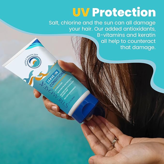 STREAM 2 SEA Leave In Conditioner Reef Safe Hair Conditioner Formula For Dry and Damaged Hair, 32 oz Paraben Free Hair Detangler with UV Protection For All Hair Types