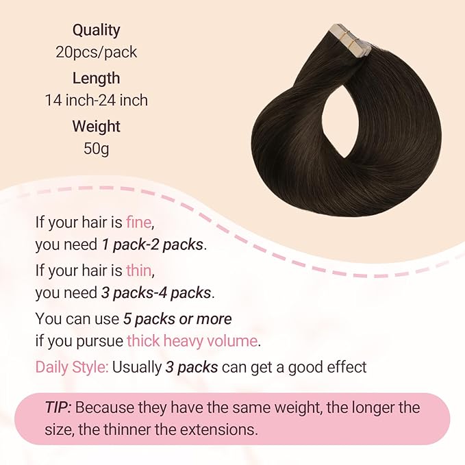 MAXITA Tape in Hair Extensions Real Human Hair, Caramel Brown 20pcs 14 Inch 50g Hair Extensions Tape in Extensions Straight Natural Invisible Tape ins