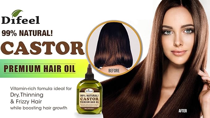 Difeel Essentials Castor Oil for Hair Growth Beauty Bomb for Hair Growth 7-Piece Set