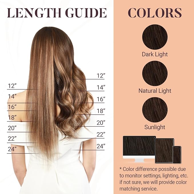 MAXITA Microlink Hair Extensions Human Hair, Chocolate Brown Micro Bead Hair Extensions Virgin Human Hair, 50g/50 Strands/Pack, 22 In