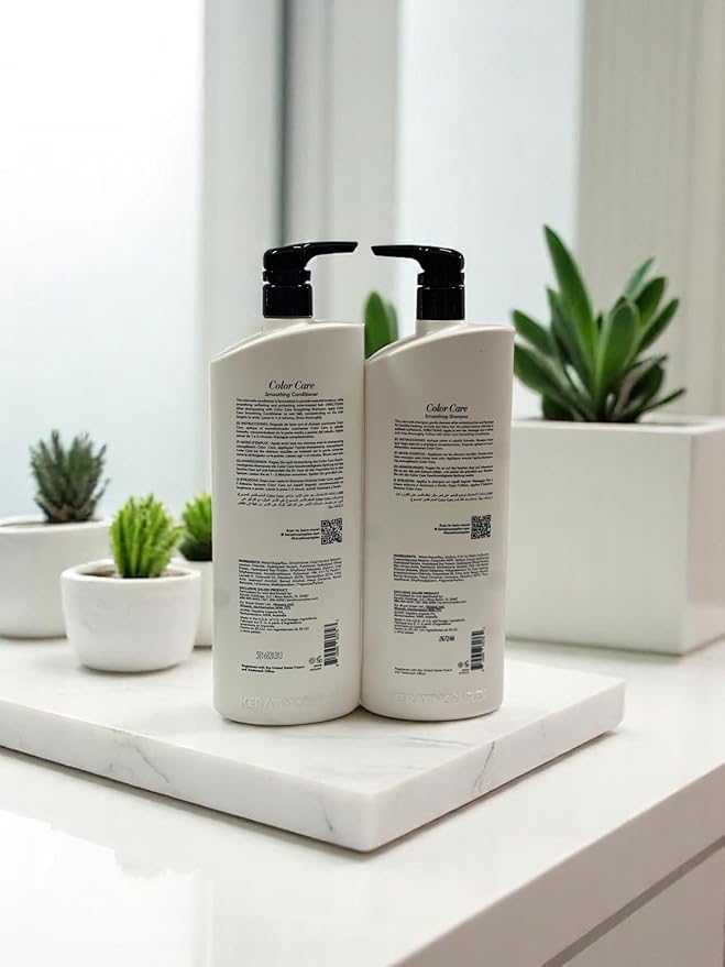 Keratin Color Care Shampoo & Conditioner Duo – 33.8 fl oz Each – Color Safe - Frizz Control