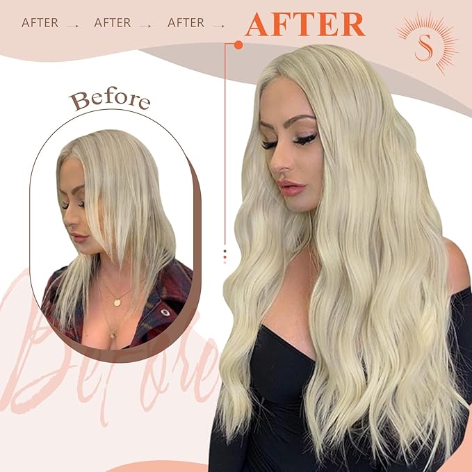 Sunny Hair White Color U tip Hair Extensions Human Hair 24inch U Tip Hair Extensions Human Hair Platinum Blonde Ktips Human Hair Extensions Add Hair Length 50g