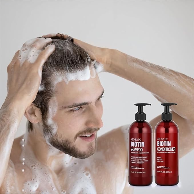 Biotin Volumizing Shampoo and Conditioner Set for Thinning Hair and Regrowth - Ultimate Anti Hair Loss, Thickening Growth Treatment Care for Men & Women