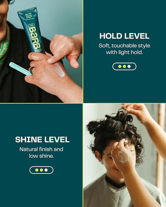 Barb Styling Cream for Women and Men - Soft Hold Hair Styling Cream for Frizz Control and Curl Definition - Lightweight, Natural Finish - Original Scent - 3 fl oz