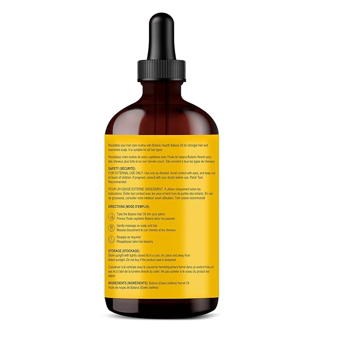 Botanic Hearth Dr Sebi Batana Oil for Hair Growth- Weightless (Glass bottle 4 fl oz) | 100% Pure & Unrefined Oils from Honduras, Lightweight Summer Hair Oil for Strengthening & Volumizing - Hair Tonic