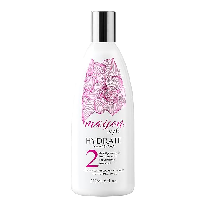 Maison 276 HYDRATE Shampoo for Silver, Gray & Blonde Hair, Tone-Correcting, Neutralizes Brassiness & Replenishes Hair Moisture, Sulfate-Free, 8 oz Bottle