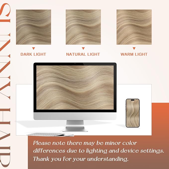 Sunny Hair 18inche Flat Tip Hair Extensions Human Hair Soft Pre Bonded Hair Extensions Ash Blonde Highlight Golden Blonde Flat Tips Hair Extensions Remy Hair Extensions Flat Tip for Women 50g 50s