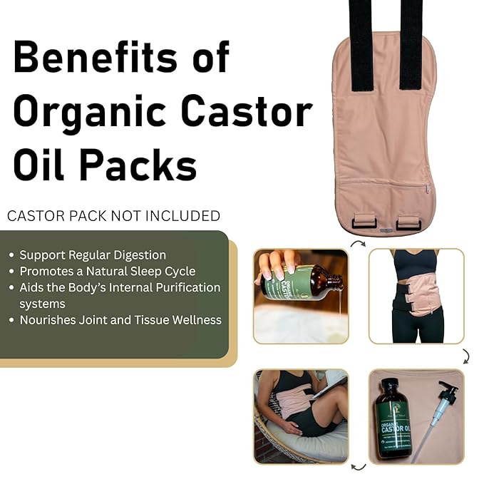 Four Leaf Naturals Organic Unrefined Castor Oil - 8 oz | USDA Certified | Cold-Pressed | Hexane-Free | For Hair, Skin & Digestion