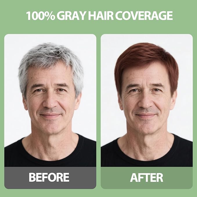 FARNDU Chestnut Brown Hair Dye Shampoo for Gray Hair Coverage - 3 In 1 Natural Hair Color Shampoo for Women & Men, Champu Para Canas Mujer