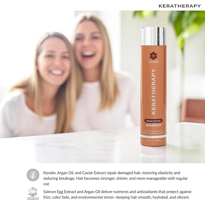 KERATHERAPY Keratin Infusion Repair Conditioner, 10.1 fl. oz., 300 ml - Repairs Dry, Damaged or Frizzy Hair with Caviar Extract, Argan Oil & Kerabond