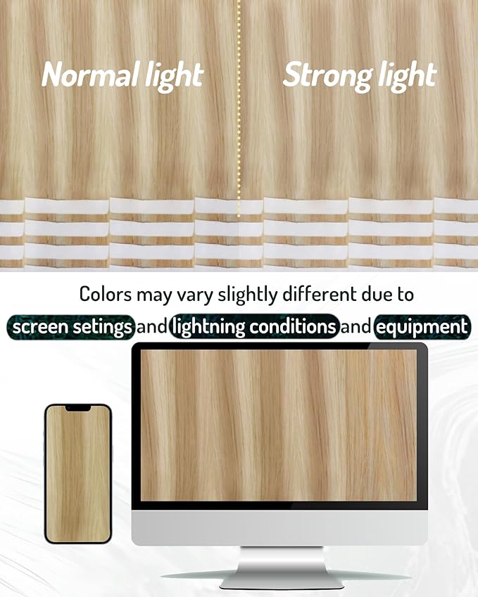 RUNATURE Tape in Hair Extensions Human Hair Blonde 18 Inch Tape in Extensions Human Hair, Blonde Highlights Real Remy Hair, Straight Silky Tape Ins Extensions, Long Lasting,No Shedding, 50g 20pcs