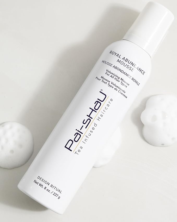 Pai-Shau Royal Abundance Mousse - Volumizing & Nourishing Hair Mousse for Styling - Adds Shine & Soft, Touchable Hold - Long Lasting Hold Ideal for All Hair Types - 8 fl. Oz