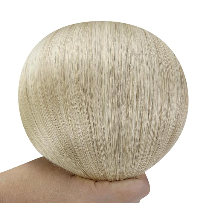 YoungSee 150g Clip in Hair Extensions Real Human Hair Ombre Blonde Clip in Extensions Light Ash Brown to Platinum Blonde Hair Extensions Clips in for Women 20Inch 7Pcs