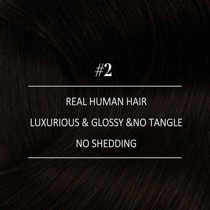 YoungSee Sew in Hair Extensions Real Human Hair Brown Human Hair Sew in Extensions Darkest Brown Silky Texture Weft Human Hair Extensions Brown Hair Extensions Real Human Hair Weft 20Inch 100G