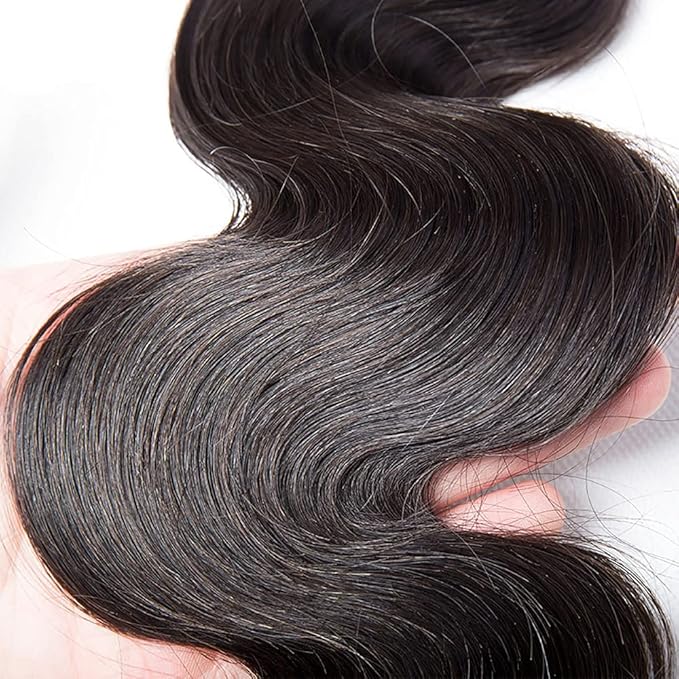#1B Human Hair Bundles Body Wave Bundles 28 30 Inch 2 Bundles Unprocessed Brazilian Virgin Hair Weave 50 Grams Per Bundle Body Wave Bundle Human Hair Extensions Natural Color