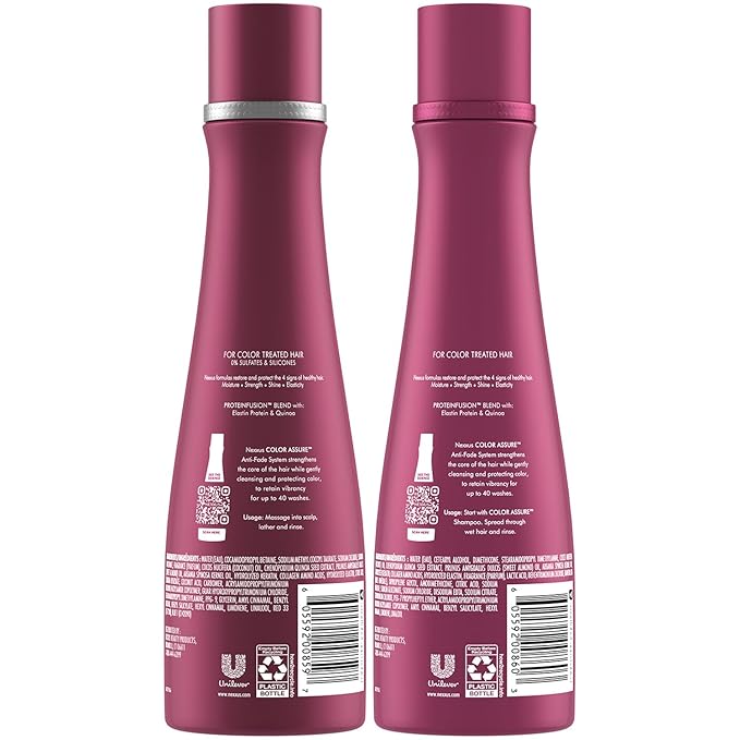 Nexxus Shampoo & Conditioner, Color Assure – Hair Products for Color-Treated Hair, Enhance Vibrancy up to 40 Washes, 8.5 Oz Ea