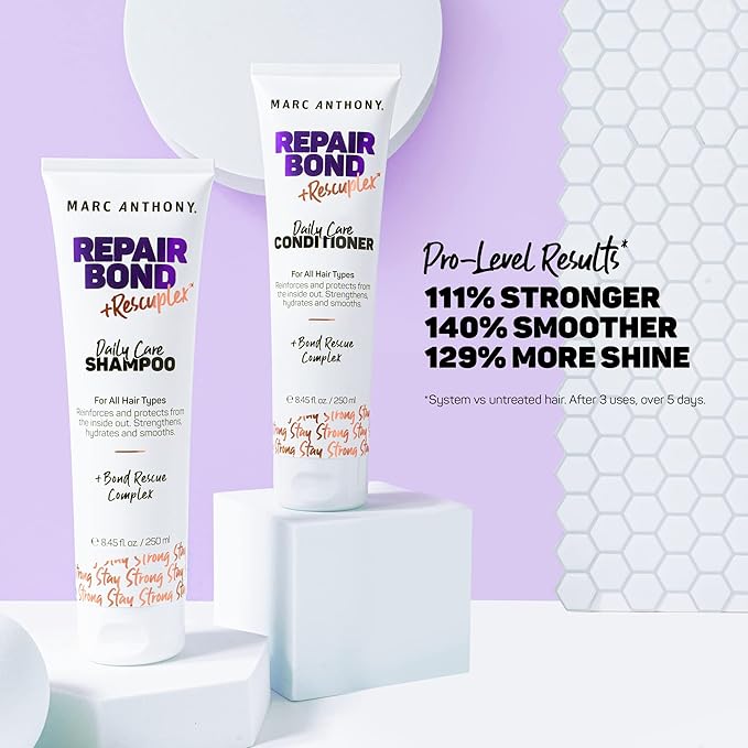 Marc Anthony Repairing Shampoo & Conditioner Set - Rescuplex Bond Repair, Strengthens Hair, Eliminates Frizz & Flyaways, Revives Dry & Damaged Hair