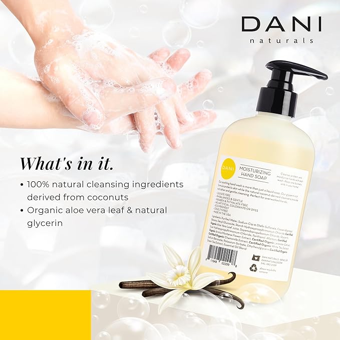 Naturals Moisturizing Hand Soap – Sandalwood Vanilla Scent, Hydrating, Sulfate-Free & Paraben-Free, 12 Oz Bottle with Pump, Gentle Cleansing for Dry Skin