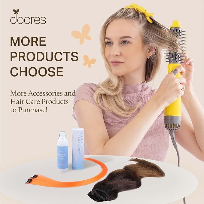 DOORES Clip in Hair Extensions, Dark Brown 130g 7pcs 16 Inch, Invisible Edge Clip Extensions Remy Weft for Women Silky Straight Weft