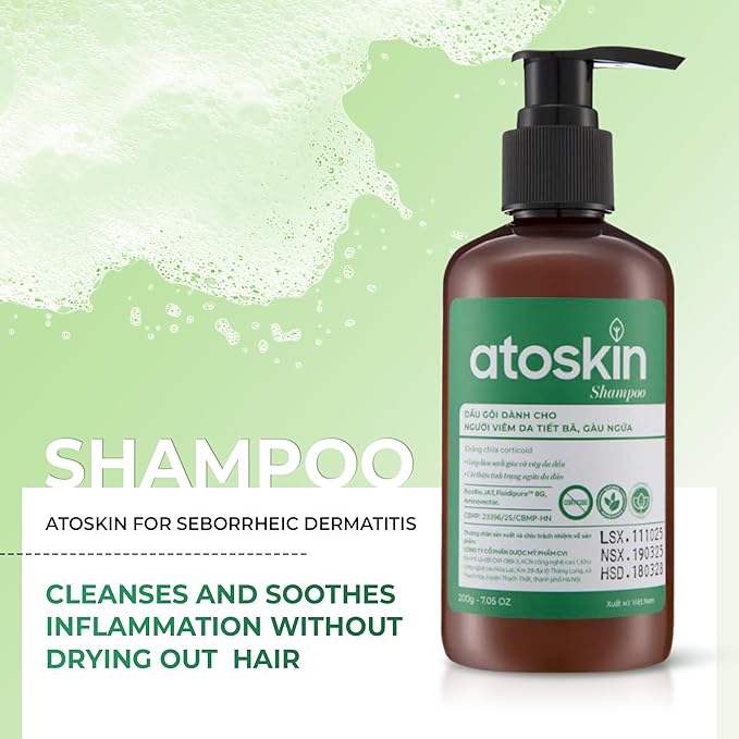 Atoskin Shampoo β for Seborrheic Dermatitis - Helps Reduce Oil & Improve Scalp Comfort (6.8 oz)