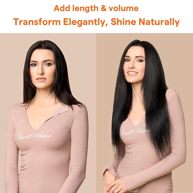 Full Shine Weft Human Hair Brown Sew in Real Hair Extensions #2 Dark Brown Weft Extensions Real Bundles for Women 105g 20 Inch