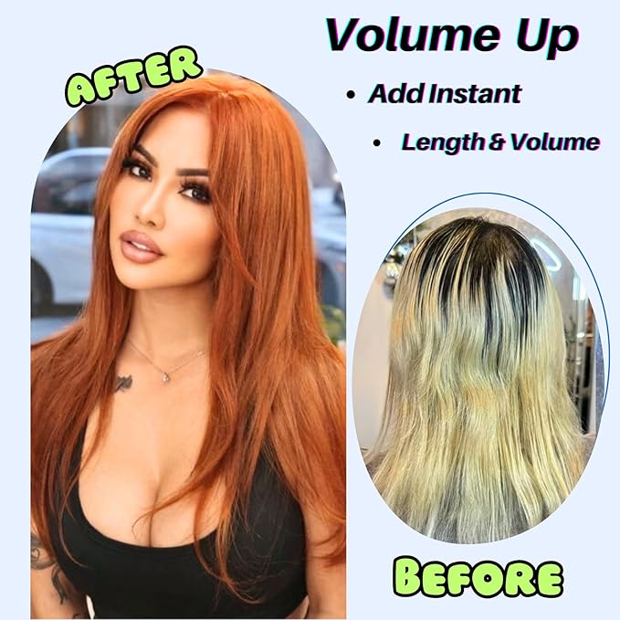 Auburn Mini Tape in Hair Extensions Human Hair Invisible Long 20 Inch Hair Extensions Real Human Hair Tape Ins Silky Straight Remy Hair for Women