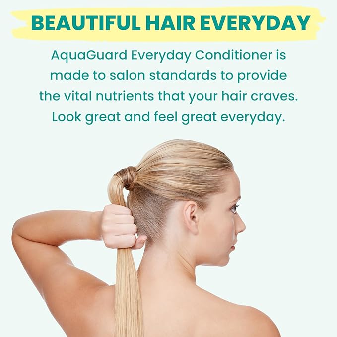 AQUA GUARD Everyday Conditioner for Pool Moms and Swimmers | Softens Hair & Removes Chlorine Damage | Paraben and Gluten Free, Vegan, Color Safe, Leaping Bunny Certified, 9.5 oz (2-Pack)