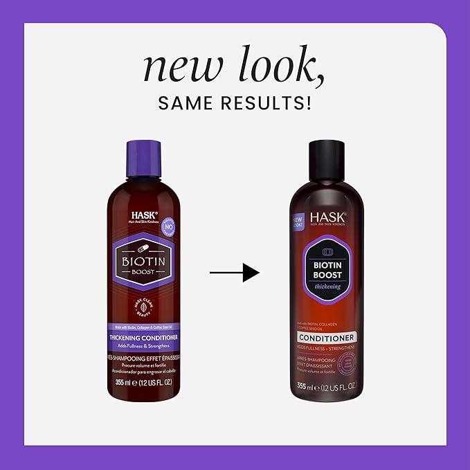 HASK Biotin Boost Thickening Shampoo + Conditioner Set | Adds Fullness, Strengthens, Volumizes, Sulfate-Free, Paraben-Free, Gluten-Free, Color Safe