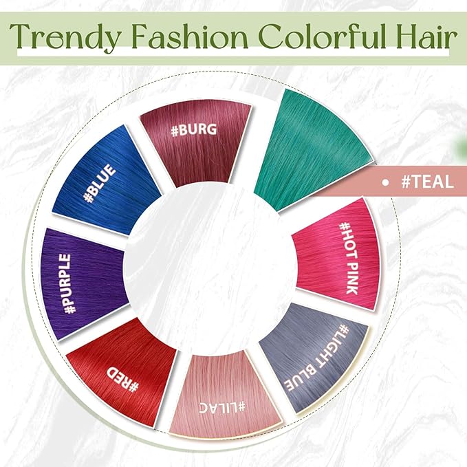 RUNATURE Colored Tape ins Human Hair Extensions Silky 20 Inch Long Tape in Teal Hair Extensions Natural Hair Invisible Glue in Remy Hair Extensions Teal Full Ends 10pcs 25g
