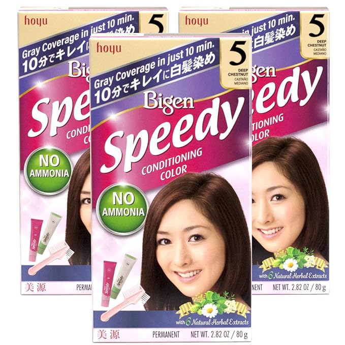 Bigen Speedy Conditioning Color Kit: 5 Deep Chestnut - 3 Pack