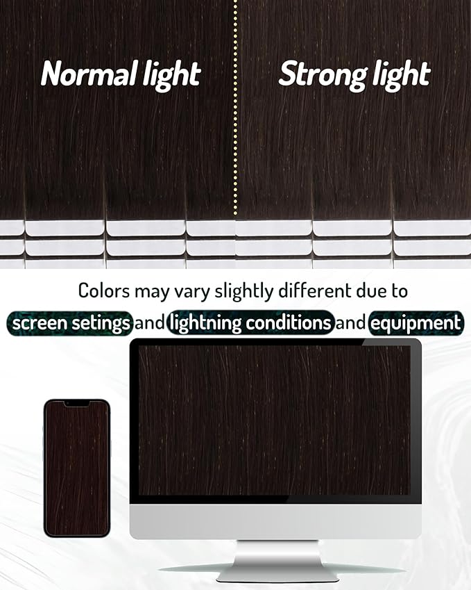 RUNATURE 24 Inch Tape ins Human Hair Extensions for Long Hair Dark Brown Hair Tape in Extensions Remy Hair PU Tape in Hair Extensions Human Hair #2 Brown Glue in Hair Extensions Silky 50g 20pcs