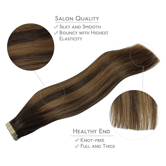 WENNALIFE Tape in Hair Extensions Human Hair, Hair Extensions Straight Human Hair Tape in Extensions Skin Weft Tape Extensions