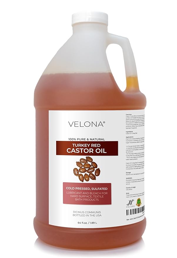velona Castor Oil Turkey Red 64 fl oz | 100% Pure and Natural Carrier Oil | Cold Pressed | Hair, Body and Skin Care | Use Today - Enjoy Results