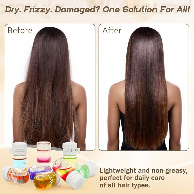40 Pcs Perfume Hair Oil - 2 in 1 Hair Treatment Oil & Hair Perfume, Avocado Nourishing Moisturizing Shining for Frizz Dry Damaged Hair, Leave-in Hair Fragrance Serum, Long Lasting Scented, 1.83 Fl Oz