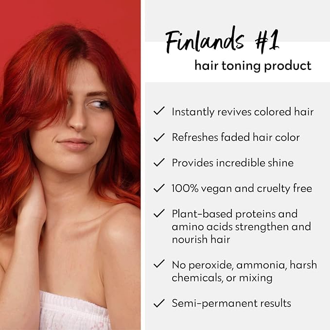 FOUR REASONS Hair Color Shampoo (8 Colors) - Sulfate Free Red Hair Toner - Color Depositing Shampoo for Color Treated Hair, Vegan, 8.45 Fl Oz (Red)