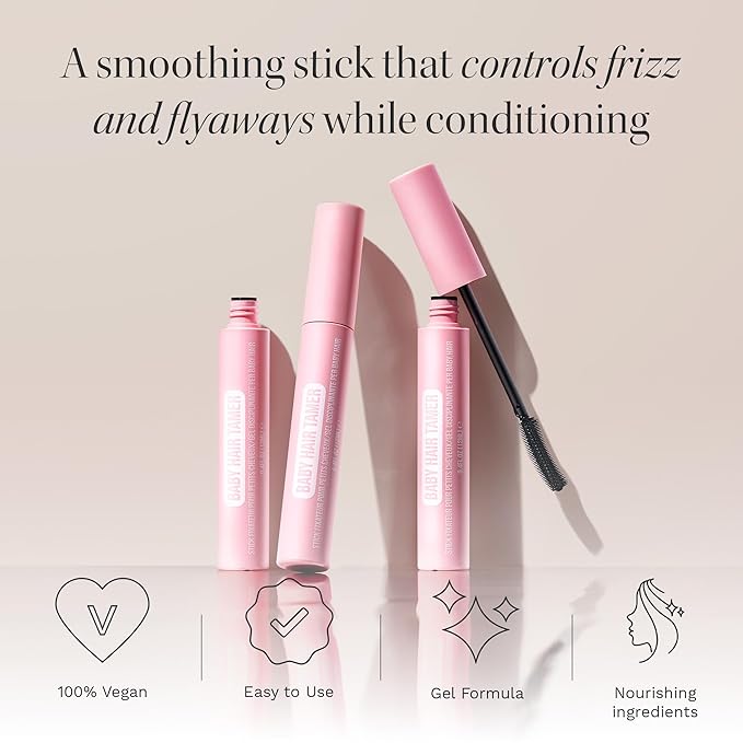 HAIR BURST Baby Hair Tamer Stick - Instant Smoothing & Finishing Baby Hair Flyaway Tamer, Non-Greasy Hair Frizz Control Brush with Nourishing Coconut & Argan Oils, Vegan & Cruelty-Free