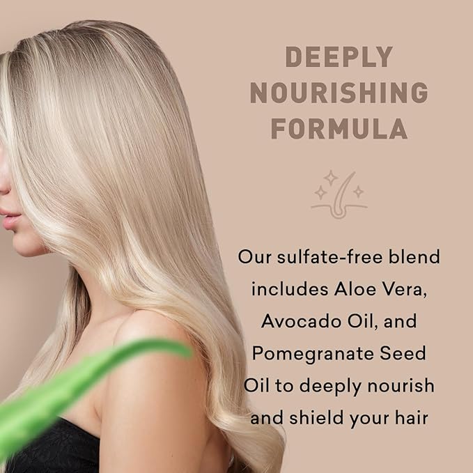 Just Nutritive Shampoo For Blonde Natural & Color-Treated Hair, Neutralize Brassy Tones, No Purple or Blue Shampoo, Paraben Free, Phthalate Free, Silicone Free, 8 oz. Bottle