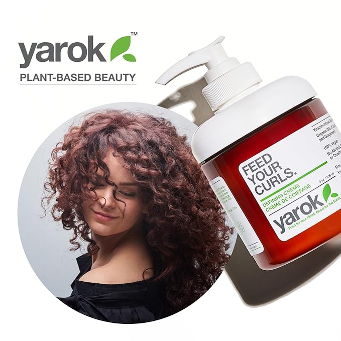 Yarok - Feed Your Curls Defining Cream - Moisturize, Nourish & Define - Hydrating & Nourishing Curl Styling Cream - For Frizzy, Curly Hair - 100% Vegan - Gluten, Sulfate, Paraben & Cruelty Free - 8oz