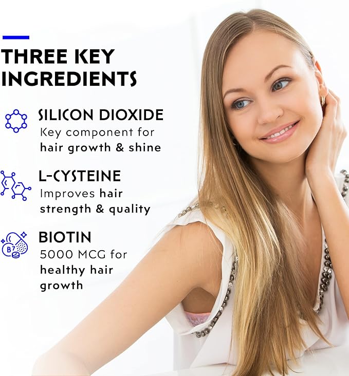 Elon Matrix 5000 - Biotin 5000mcg Vitamins for Hair Growth w/Extended Release - Promotes Healthy & Strong Hair & Nails - (60 Day Supply)