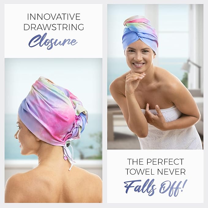THE PERFECT HAIRCARE Curly Hair Girls Microfiber Plopping Towel Set - Anti-frizz Silky Smooth Hair Drying Wrap for Women - Super Absorbent Large Hair Towel + 2 Scrunching Towels to Micro Plop