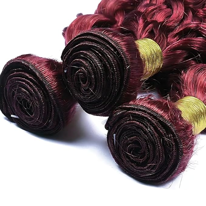 ZCMYVINND99J curly Wave Human Hair Bundles 08 10 12 Inch Double Weft Brazilian Remy Weave Burgundy 99J curly Wave Human Hair Bundles Dark Burgundy kinky Human Hair Bundle Unprocessed Virgin Extensions