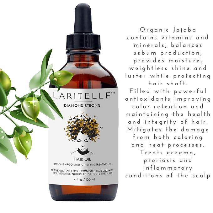 Diamond Strong Hair Growth Treatment Oil – 4 oz – Organic Anti‑Thinning Scalp Oil with Jojoba, Saw Palmetto, Nettle & Rosemary – Vegan, Sulfate‑Paraben‑Free