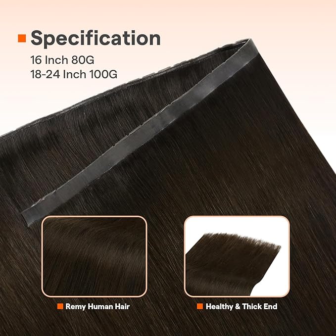 Full Shine Butterfly Weft Hair Extensions Human Hair 18 Inch Invisible Pu Hole Weft Extensions Color Dark Brown Straight Hand Tied Extensions For Women 100 Grams