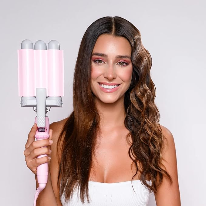 Mermade Hair PRO Hair Waver 1.25" - Hair Waver 3 Barrel, 3 Barrel Curling Iron 1 1/4 Inch, Ceramic Barrel Waver for Thick, Thin, Long, or Short Hair - 1.25"