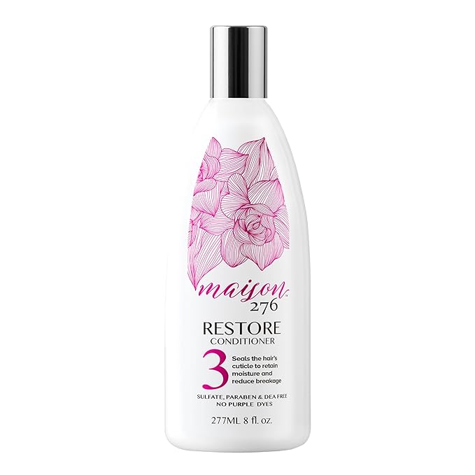 Maison 276 RESTORE Conditioner for Silver, Gray & Blonde Hair, NOT a Purple Conditioner, Normalizes Hair pH, Replenishes Moisture, Reduces Breakage, Provides Shine, Sulfate-Free, 1, 8 oz Bottle