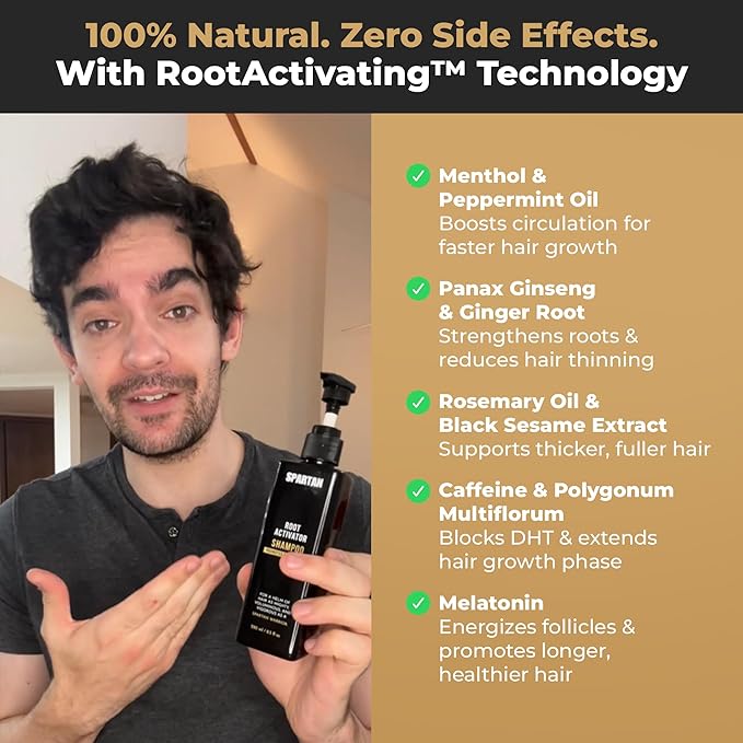 SPARTAN™ Root Activator Shampoo For Men - Hair Growth Shampoo for Hair Loss and Thinning Hair