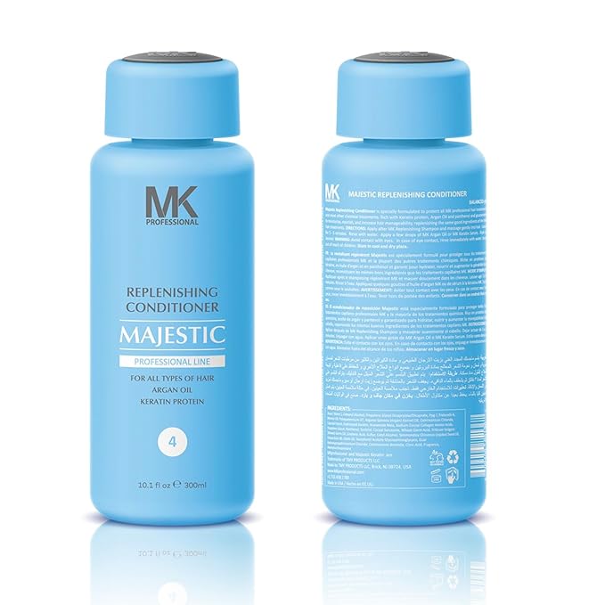MK PROFESSIONAL Argan Oil Conditioner with Keratin, Sulphate Free Keratin Hair Treatment, Moroccan Oil Conditioner, Strengthens, Repair, Soft & Nourish Hair, Free from SLS & SLES - 10.1 Fl Oz / 300 ml